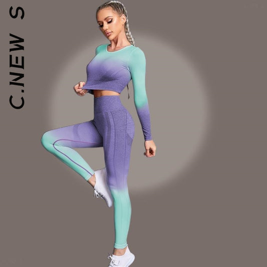 SEAMLESS WOMEN YOGA SET WORKOUT SPORTSWEAR